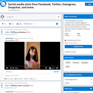 Social Media Sluts, Reddit NSFW List