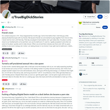 Reddit True Big Dick Stories
