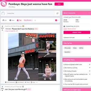 Femboys, Reddit NSFW List