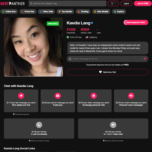 Kaedia Lang, Best SextPanther Models List