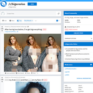 Big Areolas, Reddit NSFW List