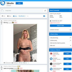 18NSFW, Reddit NSFW List