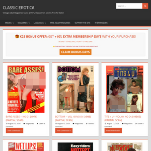 Classic Erotica, ΣΕΛΙΔΕΣ ΜΕ ΒΙΝΤΑΤΖ ΠΟΡΝΟ