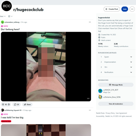Reddit HugeCockClub