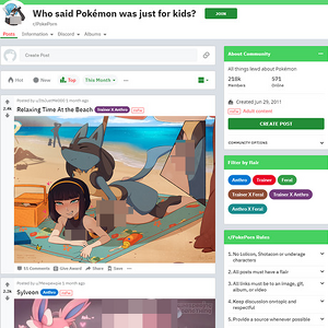 PokePorn, Reddit NSFW List
