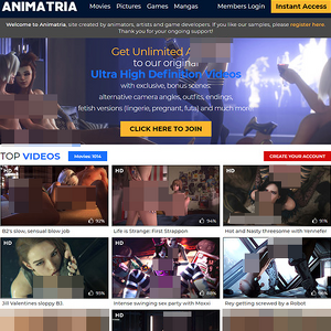 Animatria, مواقع الكارتون الإباحية المدفوعة