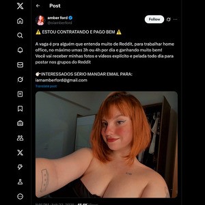 Amber Ford, Contas Porno do Twitter