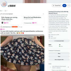 BBW, Reddit NSFW List