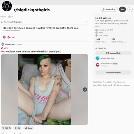 Reddit BigDickGothGirls
