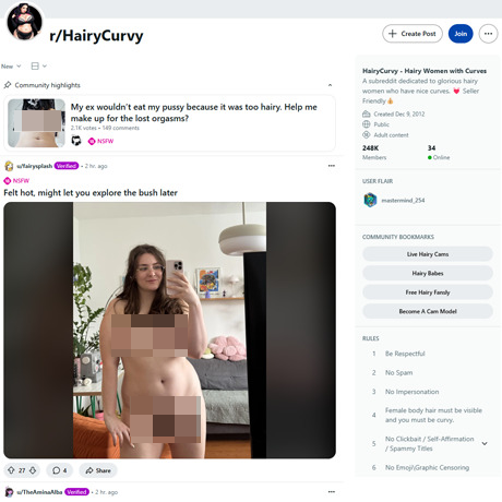 Reddit HairyCurvy