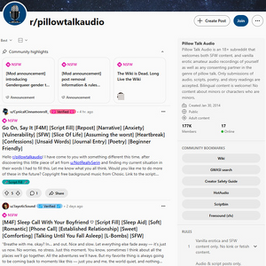PillowTalkAudio, Reddit NSFW List