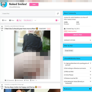 Gone Wild Smiles, Reddit NSFW List