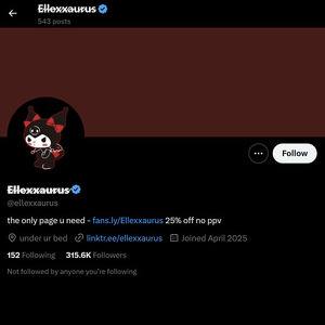 Ellexxaurus, Twitter Porn Accounts