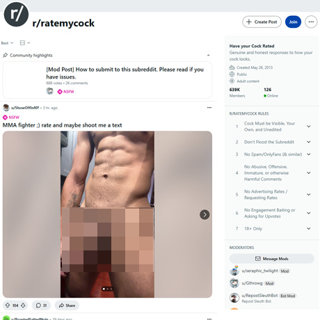 Reddit RateMyCock