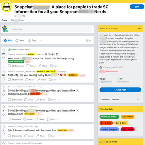 SextSnap, Reddit NSFW List