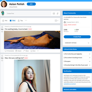 Asian Fetish, Reddit NSFW List