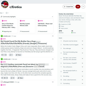 Reddit Erotica, Reddit NSFW List