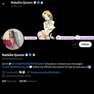 Natalia Queen, Twitter Porn Accounts