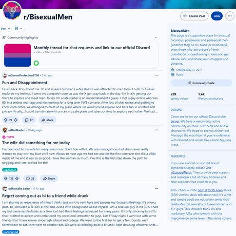 Reddit BisexualMen