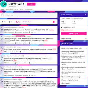 NSFWIAMA, Reddit NSFW List
