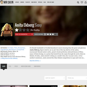 Anita Ekberg, Nude Celebrities List