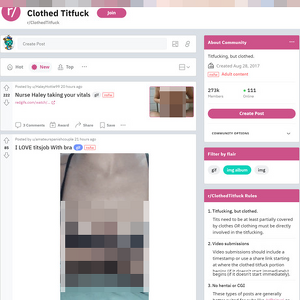 ClothedTitfuck, Reddit NSFW List