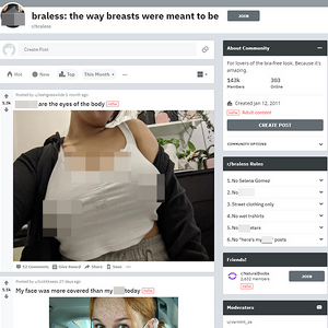 Braless, Reddit NSFW List