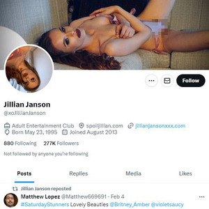 Jillian Janson X/Twitter & 1062+ Twitter Porn Accounts Like X.com