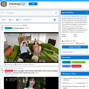 Cheating Sluts, Reddit NSFW List