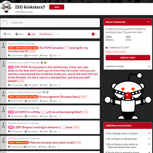 BDSMpersonals, Reddit NSFW List