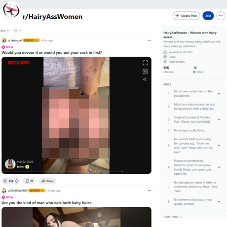 Reddit HairyAssWomen