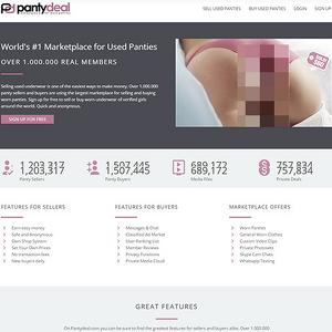 PantyDeal, Mua Quần Lót Đã Mặc