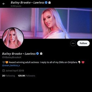 Bailey Brooke, Twitter Porn Accounts