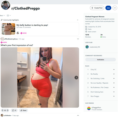 Reddit ClothedPreggo